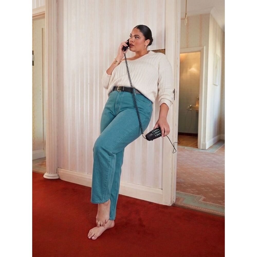 Capistrano Jeans Vintage Mom Jeans Straight Leg Blue Denim High-Rise Size 20W